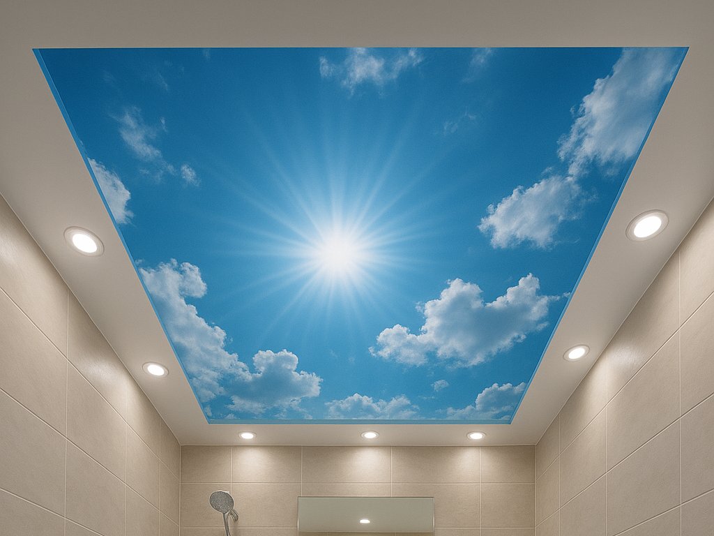 3d stretch ceilings for bathroom